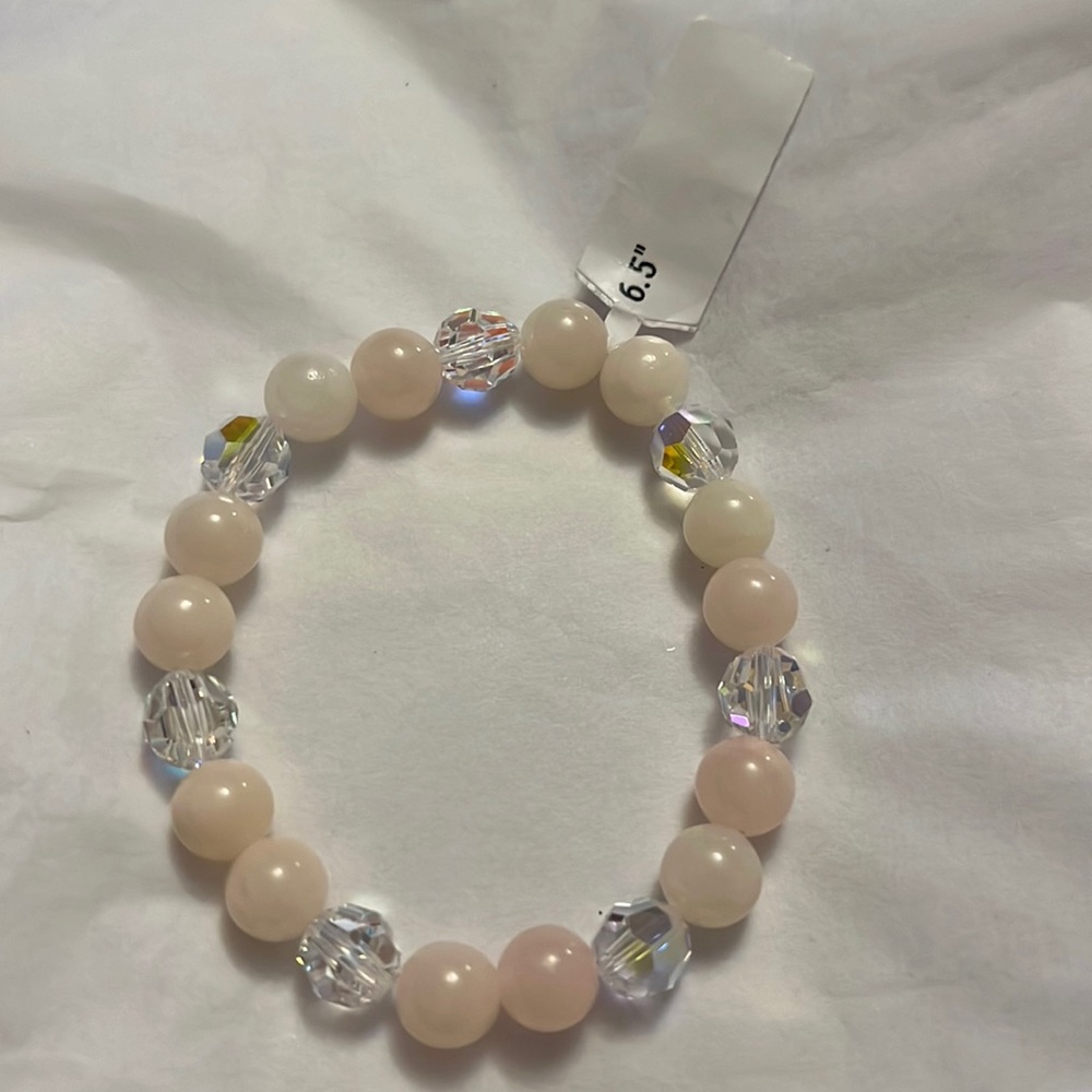 Jo Jo Loves You natural colored stone with crystal beading 6.5